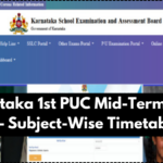 Karnataka 1st PUC Mid-Term Exam 2025 – Subject-Wise Timetable PDF